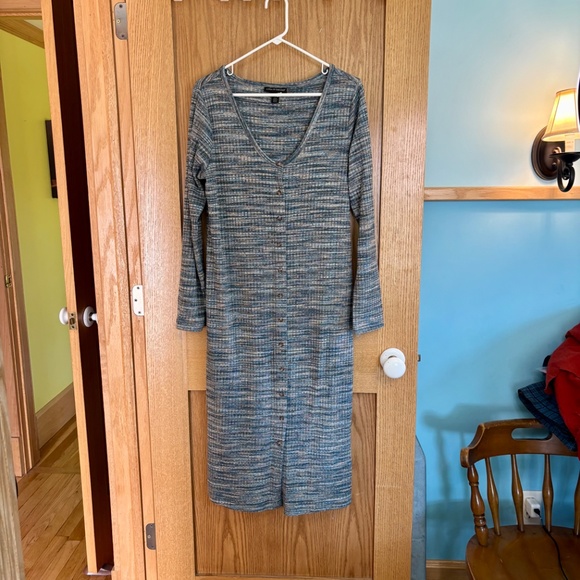 A Pea In The Pod Maternity Sweater Dress Size Large Gray Green - Picture 5 of 11